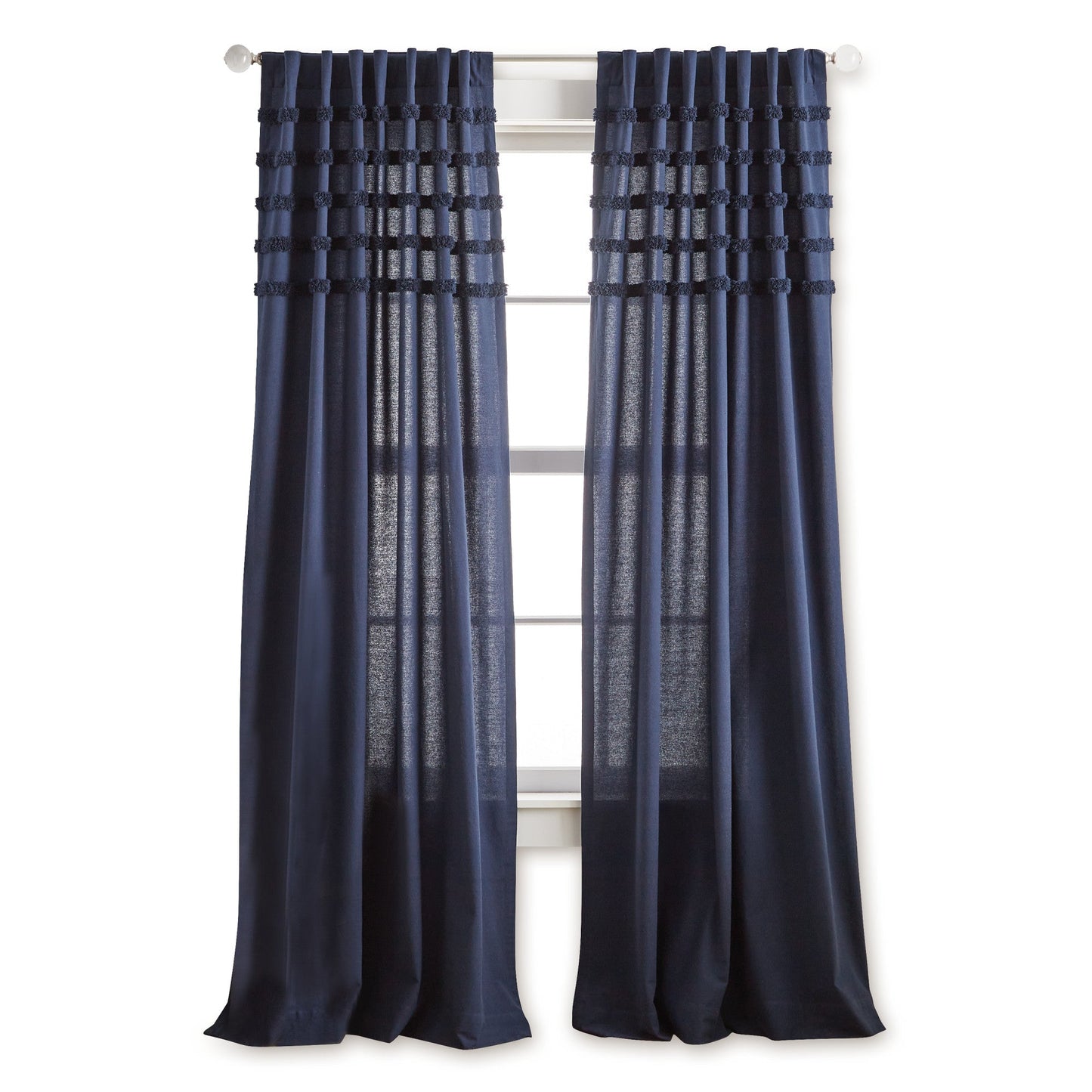 Martha Stewart Water's Edge Tufted Curtain Panel Paare