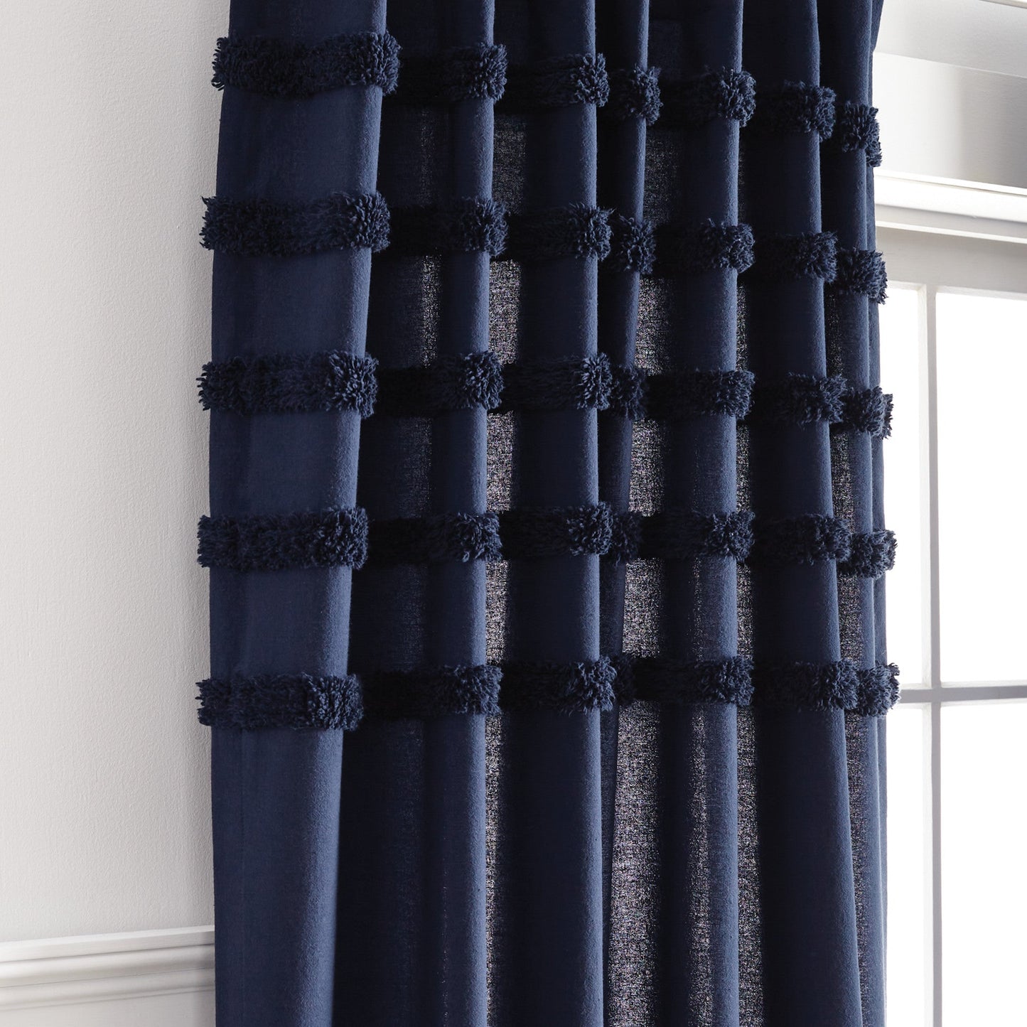 Martha Stewart Water's Edge Tufted Curtain Panel Paare