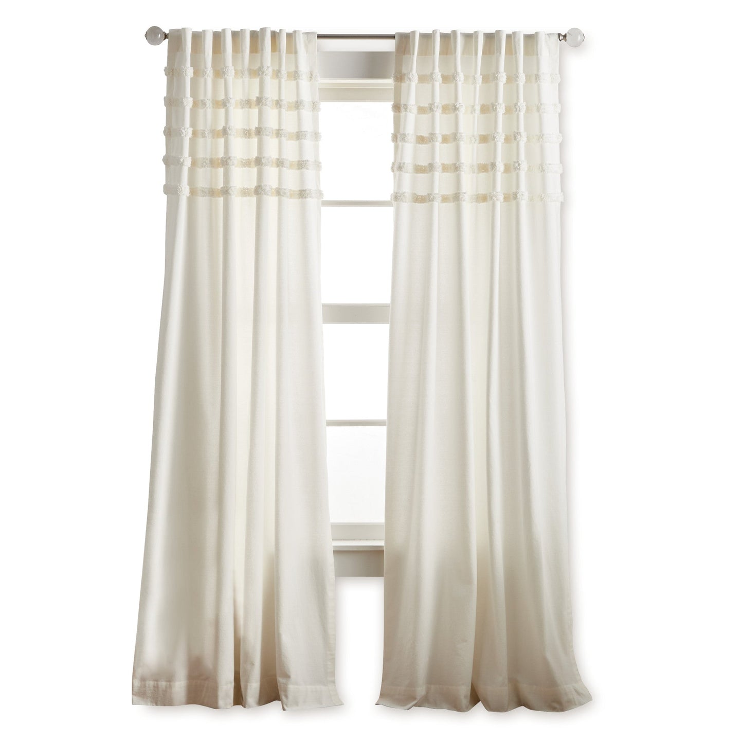 Martha Stewart Water's Edge Tufted Curtain Panel Paare