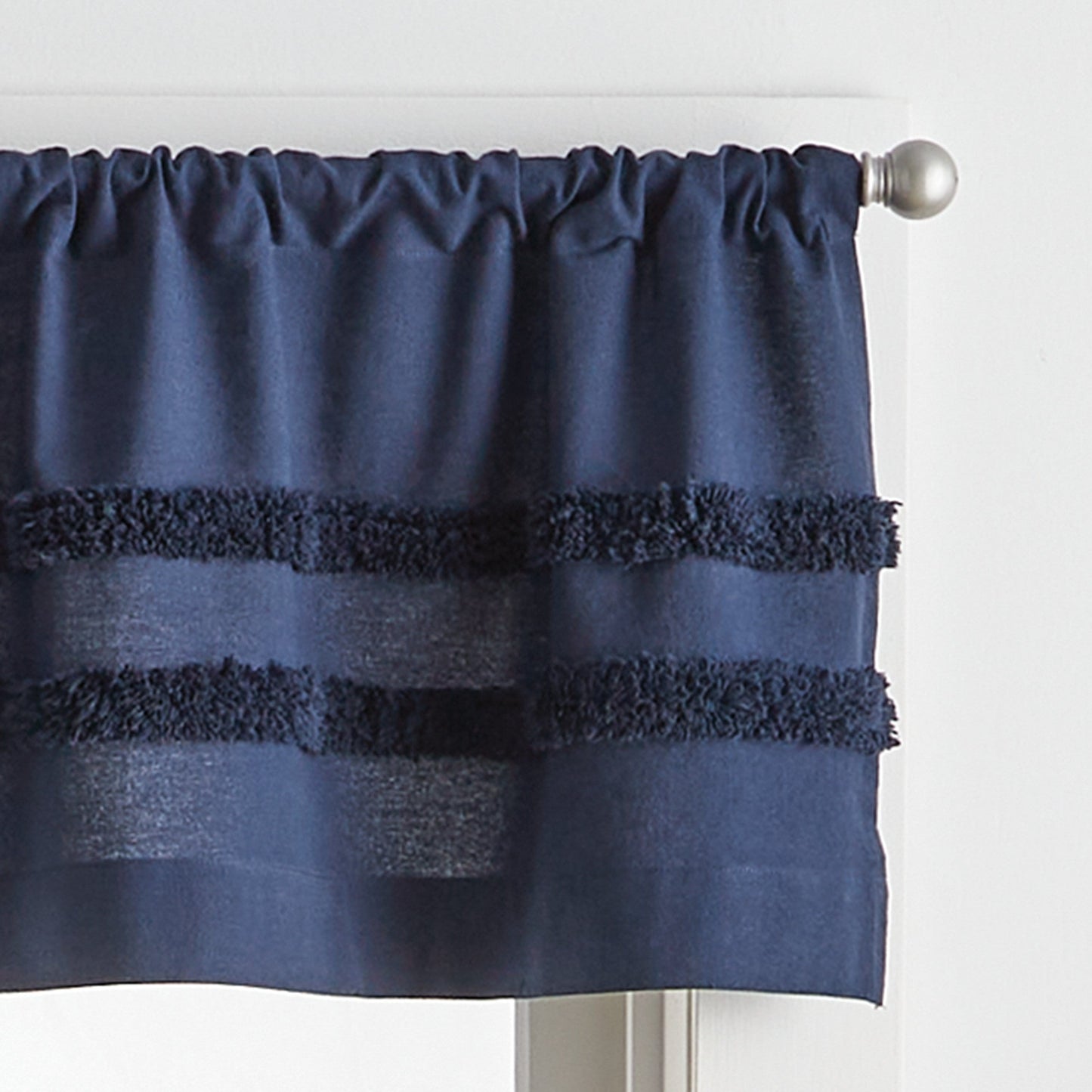 Martha Stewart Water's Edge Tufted Valance & Tier 3pc Set