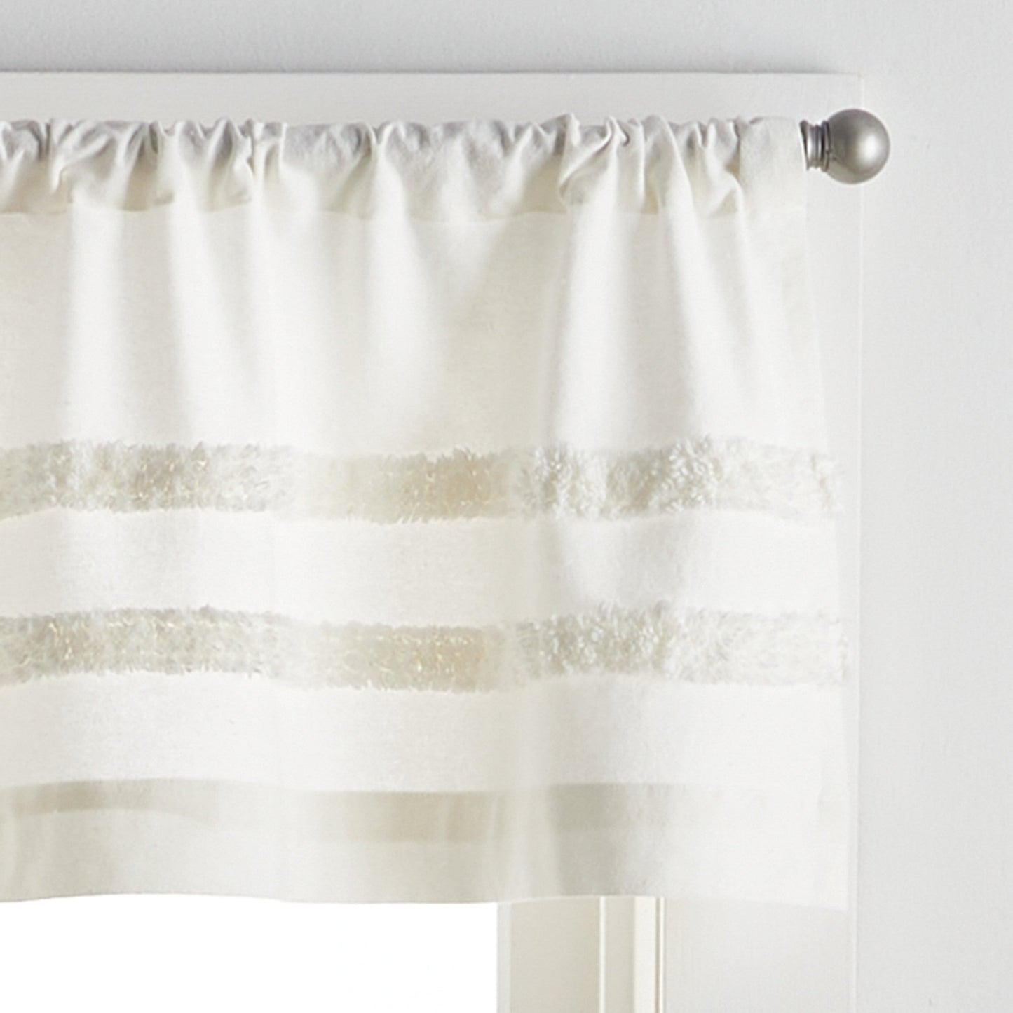 Martha Stewart Water's Edge Tufted Valance & Tier 3pc Set