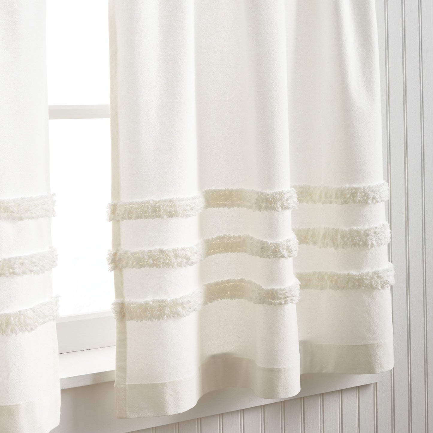 Martha Stewart Water's Edge Tufted Valance & Tier 3pc Set