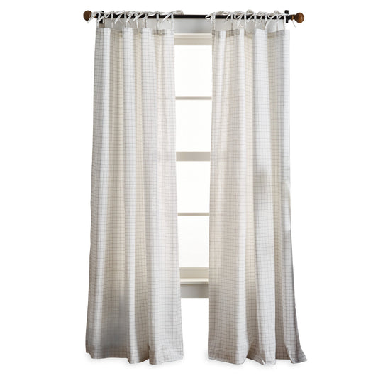 Martha Stewart Plaid Tie Top Curtain Panel Paare