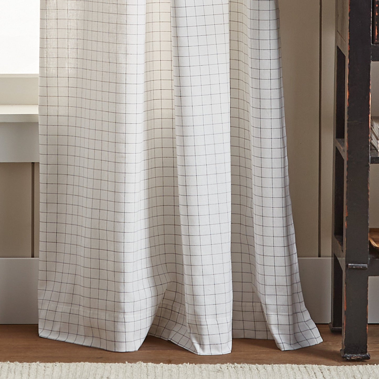 Martha Stewart Plaid Tie Top Curtain Panel Paare