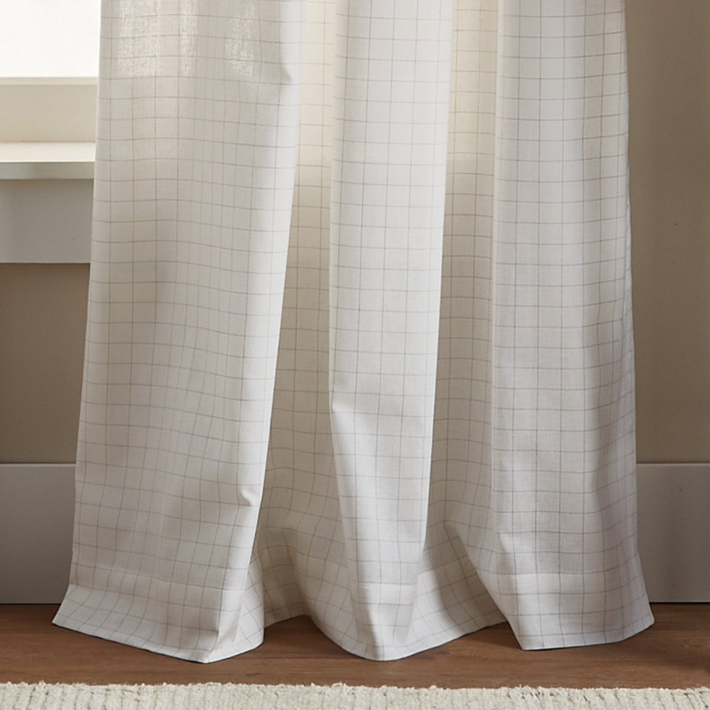 Martha Stewart Plaid Tie Top Curtain Panel Paare