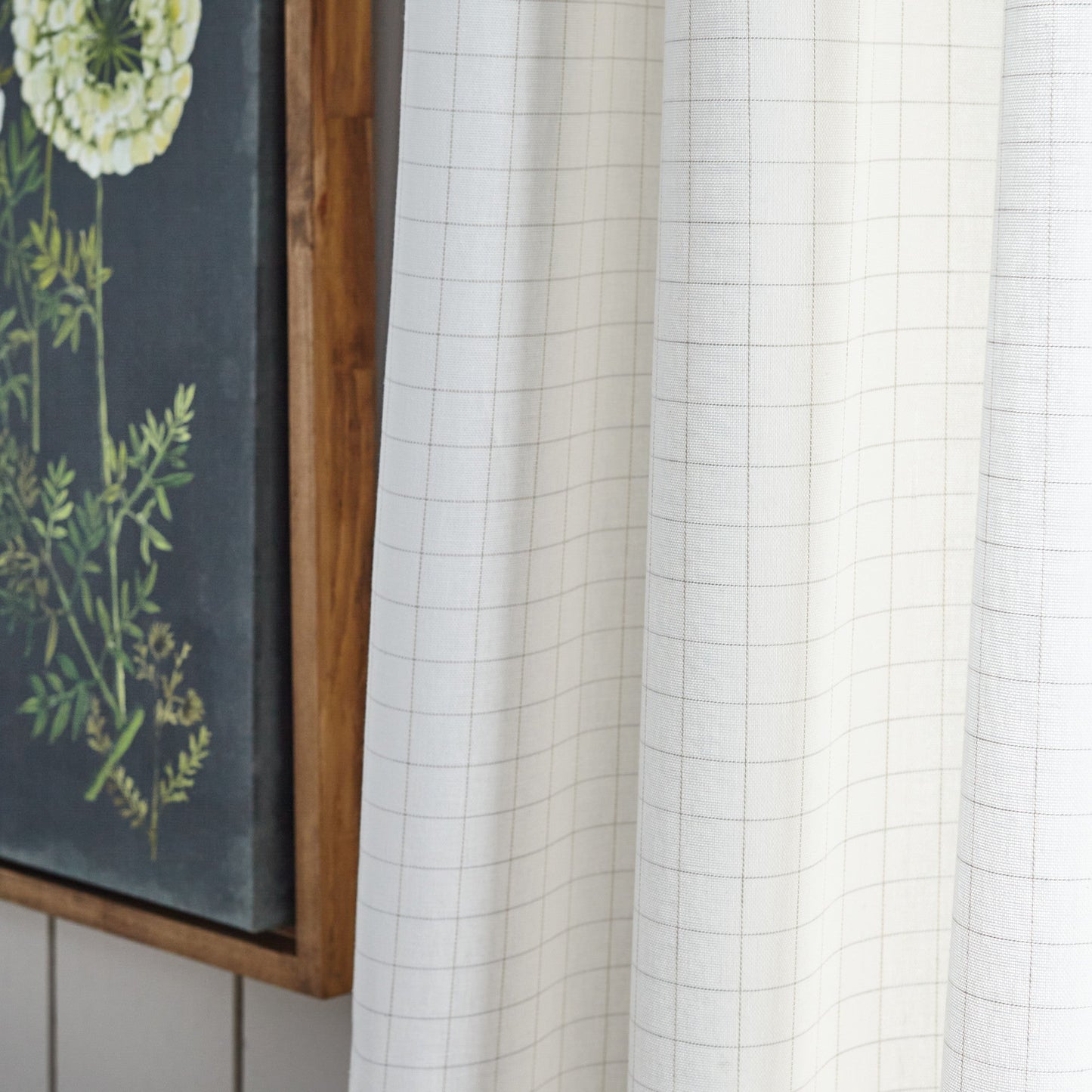 Martha Stewart Plaid Tie Top Curtain Panel Paare