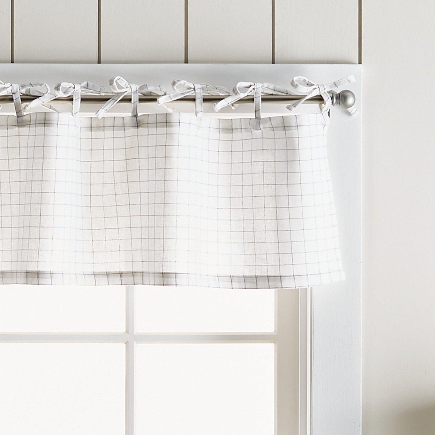 Martha Stewart Plaid Tie Top Valance & Tier 3pc Set