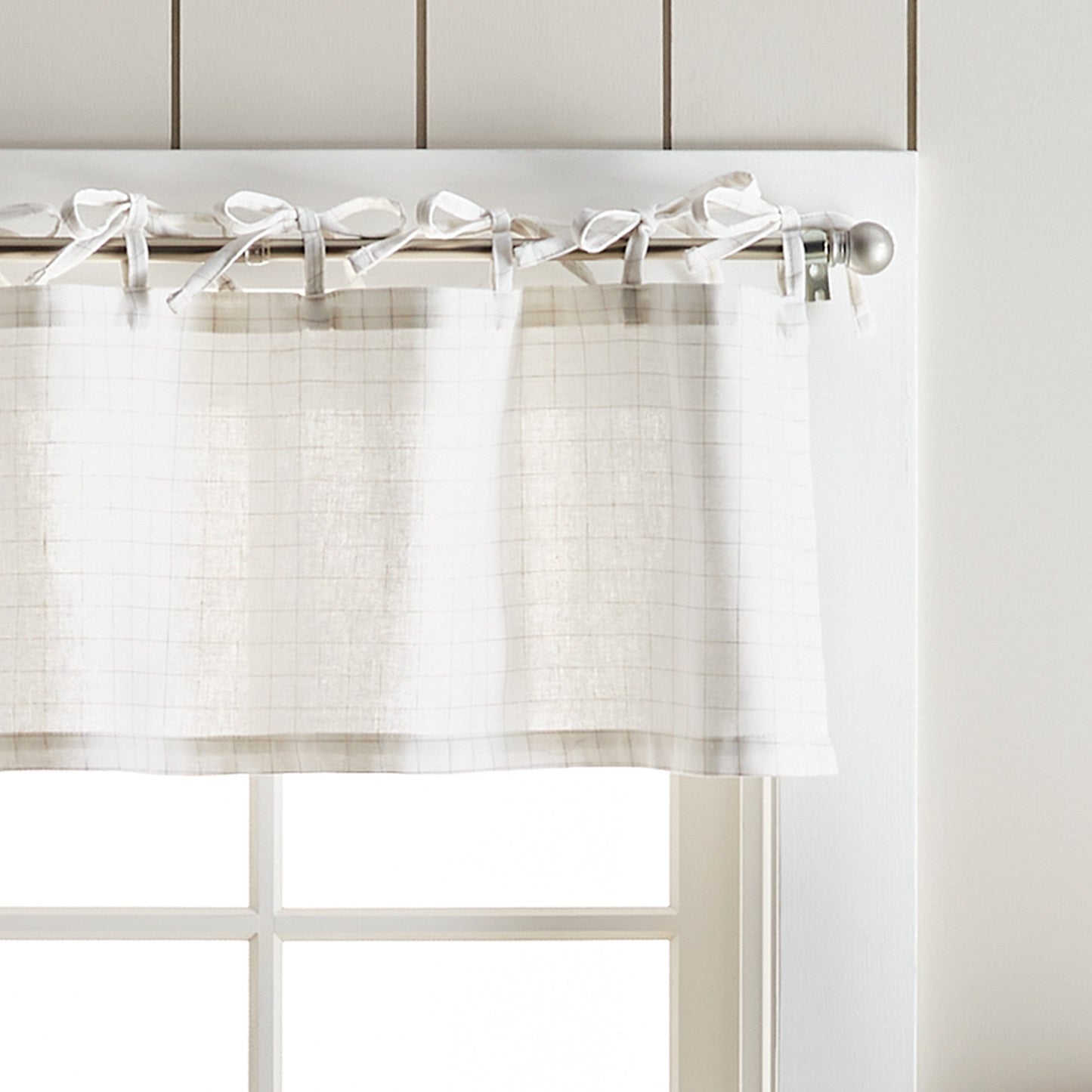 Martha Stewart Plaid Tie Top Valance & Tier 3pc Set