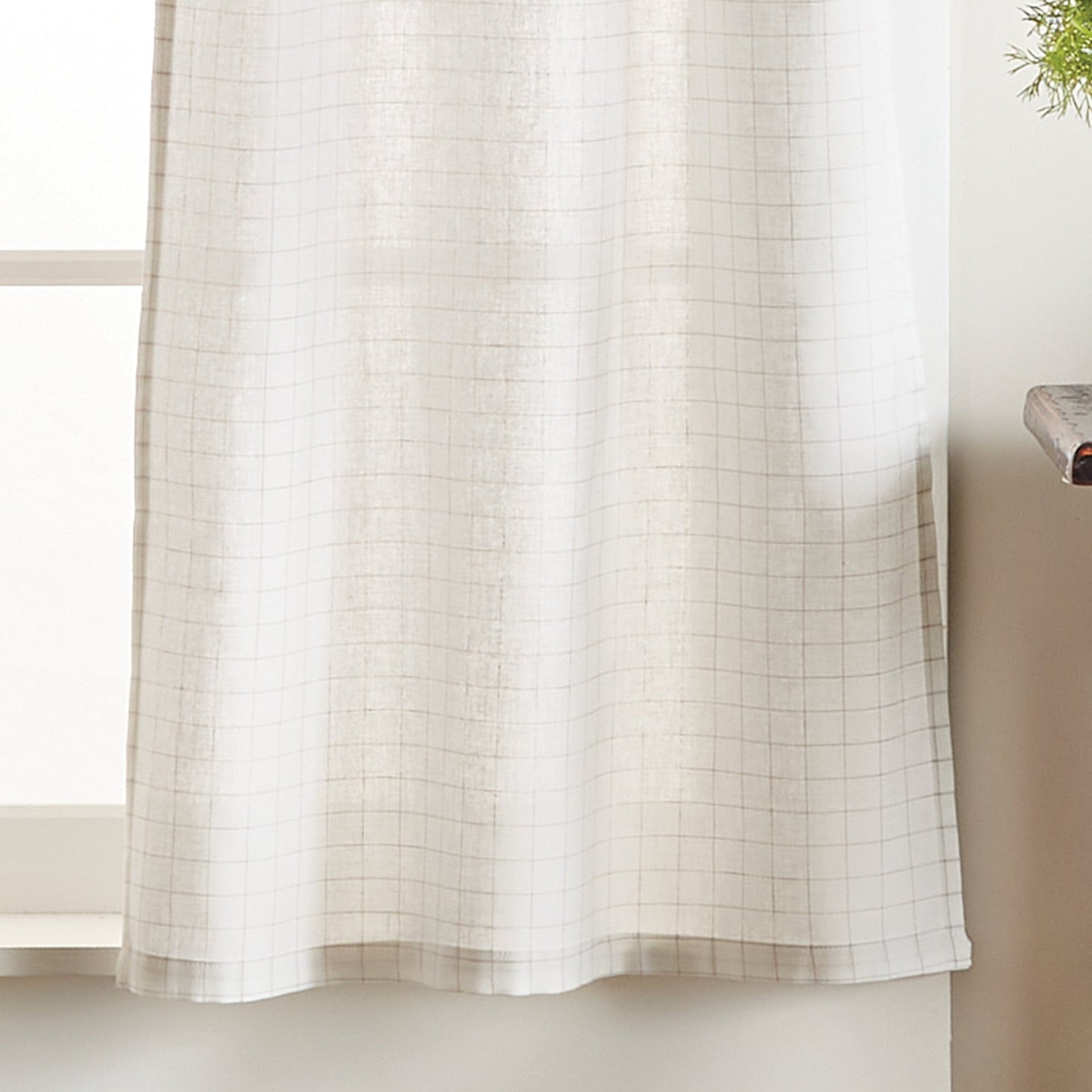 Martha Stewart Plaid Tie Top Valance & Tier 3pc Set