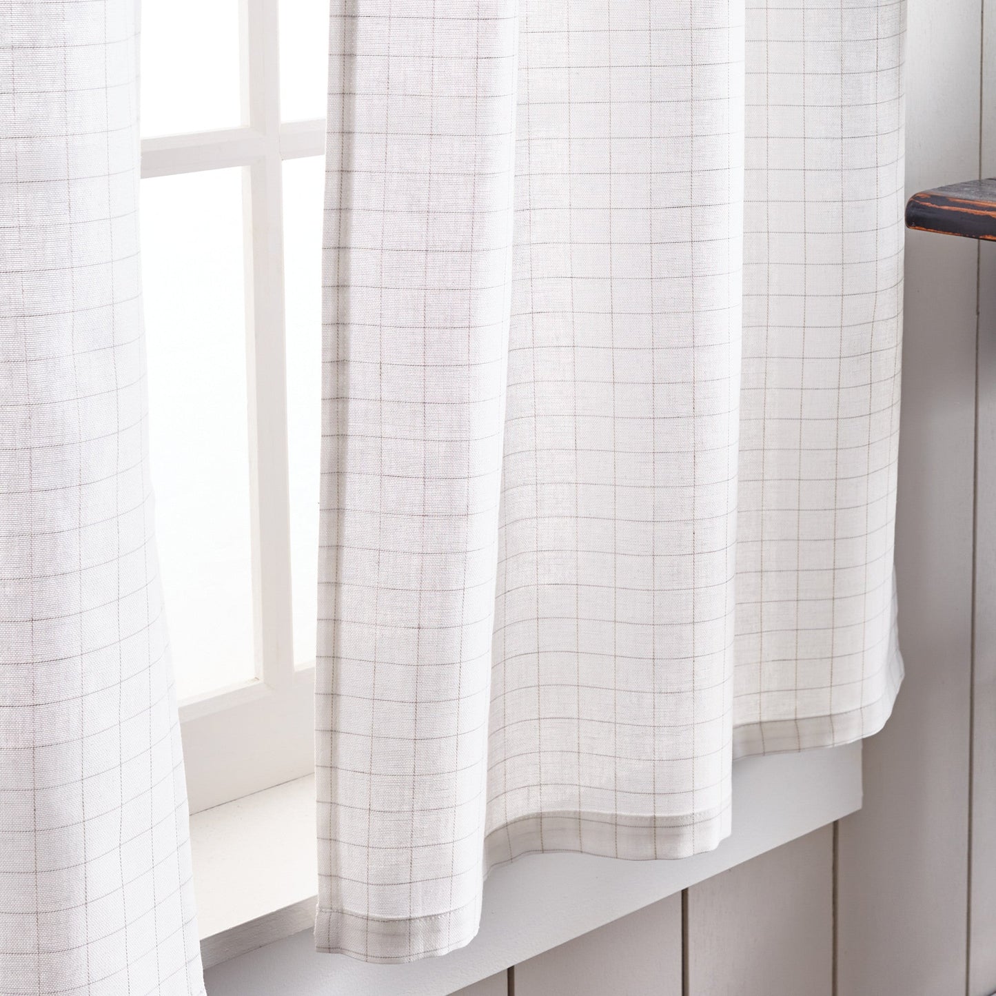 Martha Stewart Plaid Tie Top Valance & Tier 3pc Set