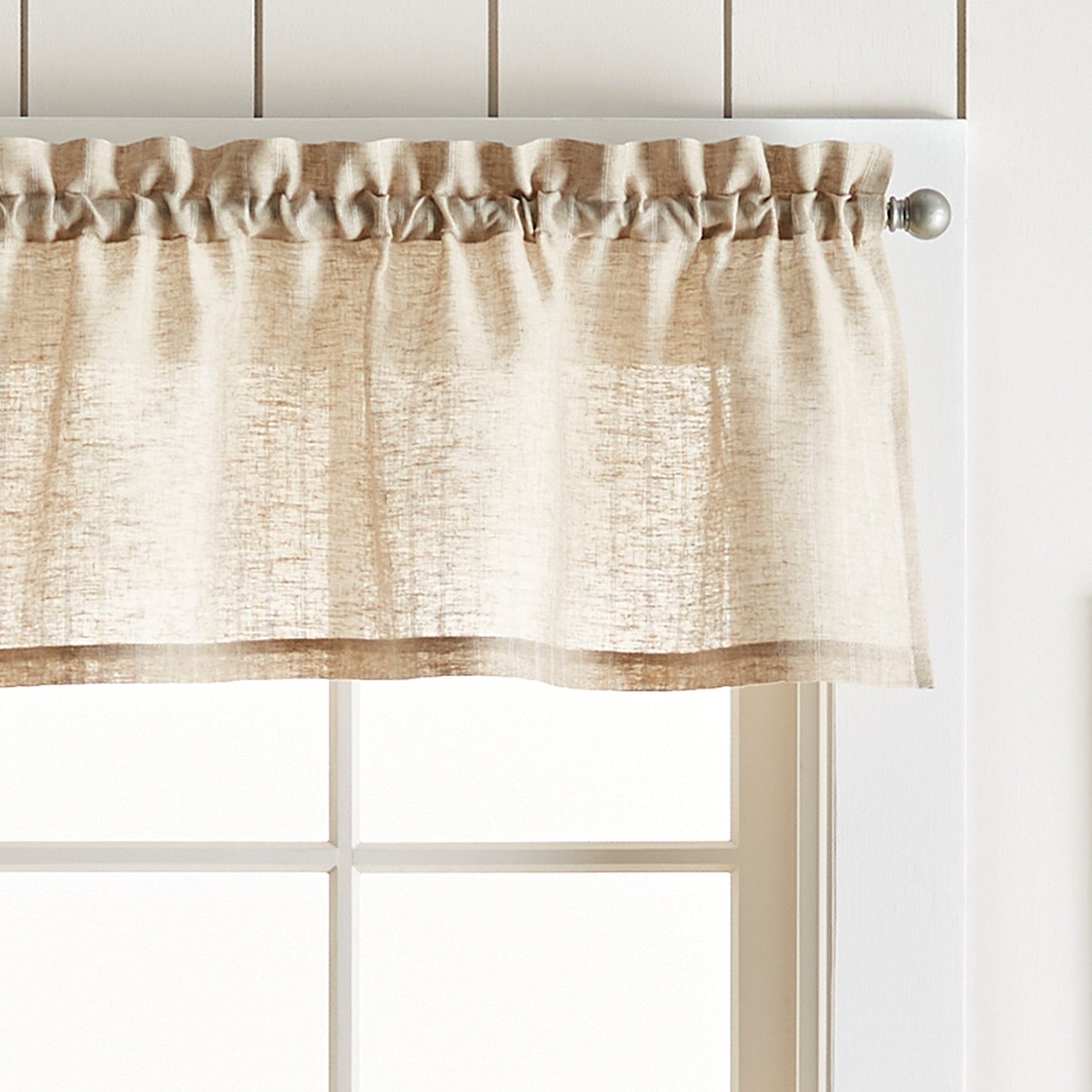 Martha Stewart Leinen Stripe Valance und Tier 3pc Set
