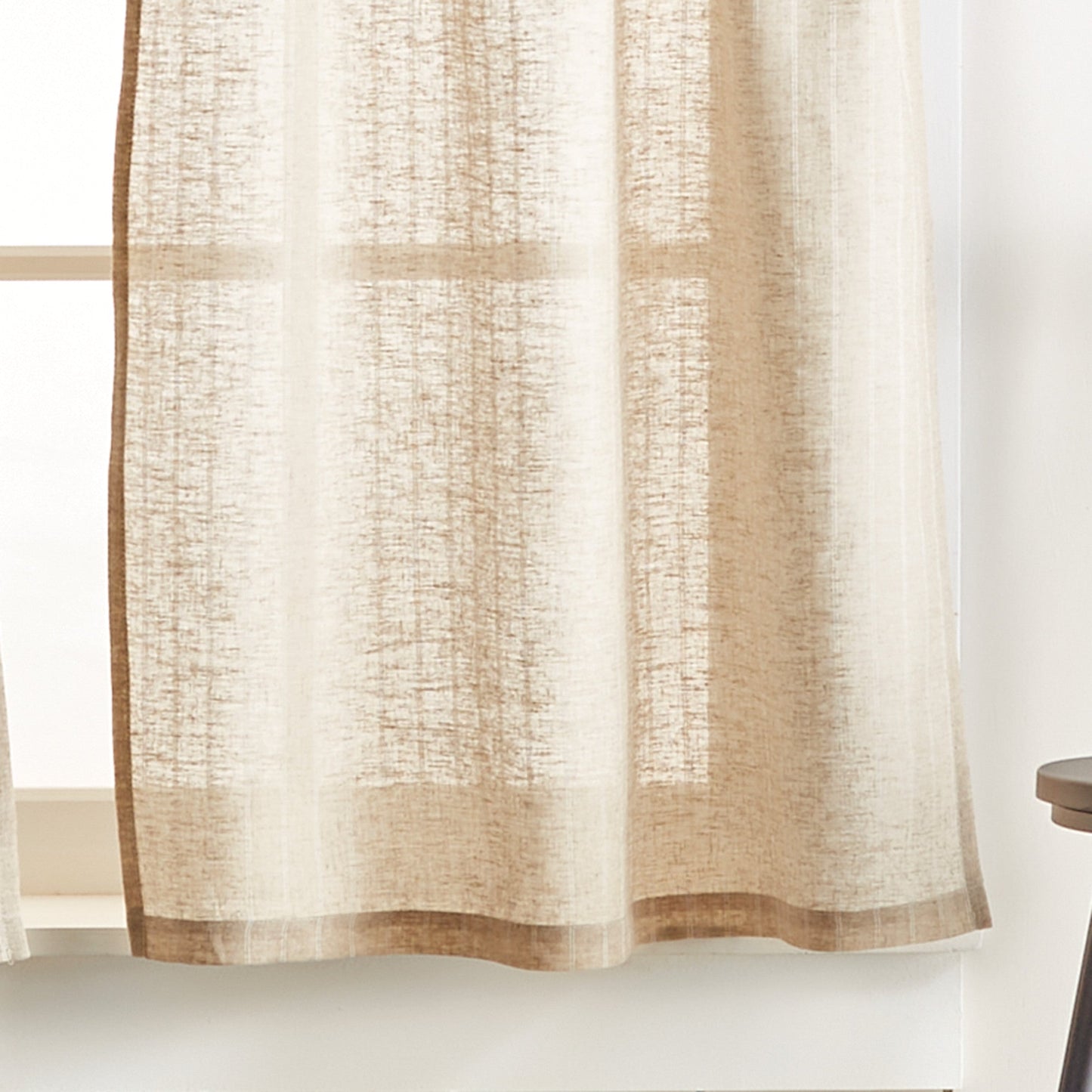 Martha Stewart Leinen Stripe Valance und Tier 3pc Set