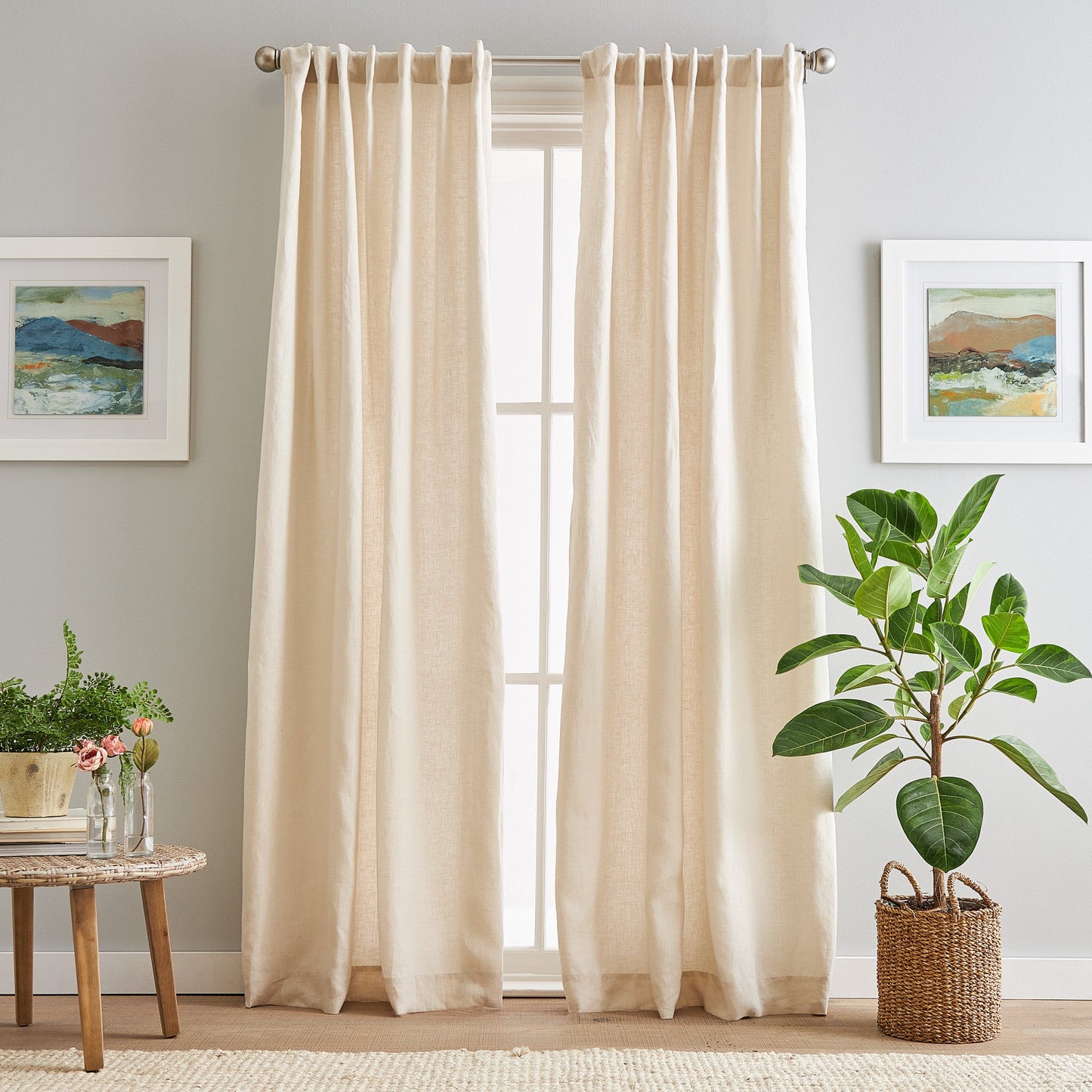 Peri Home 100% Leinenvorhang-Paar