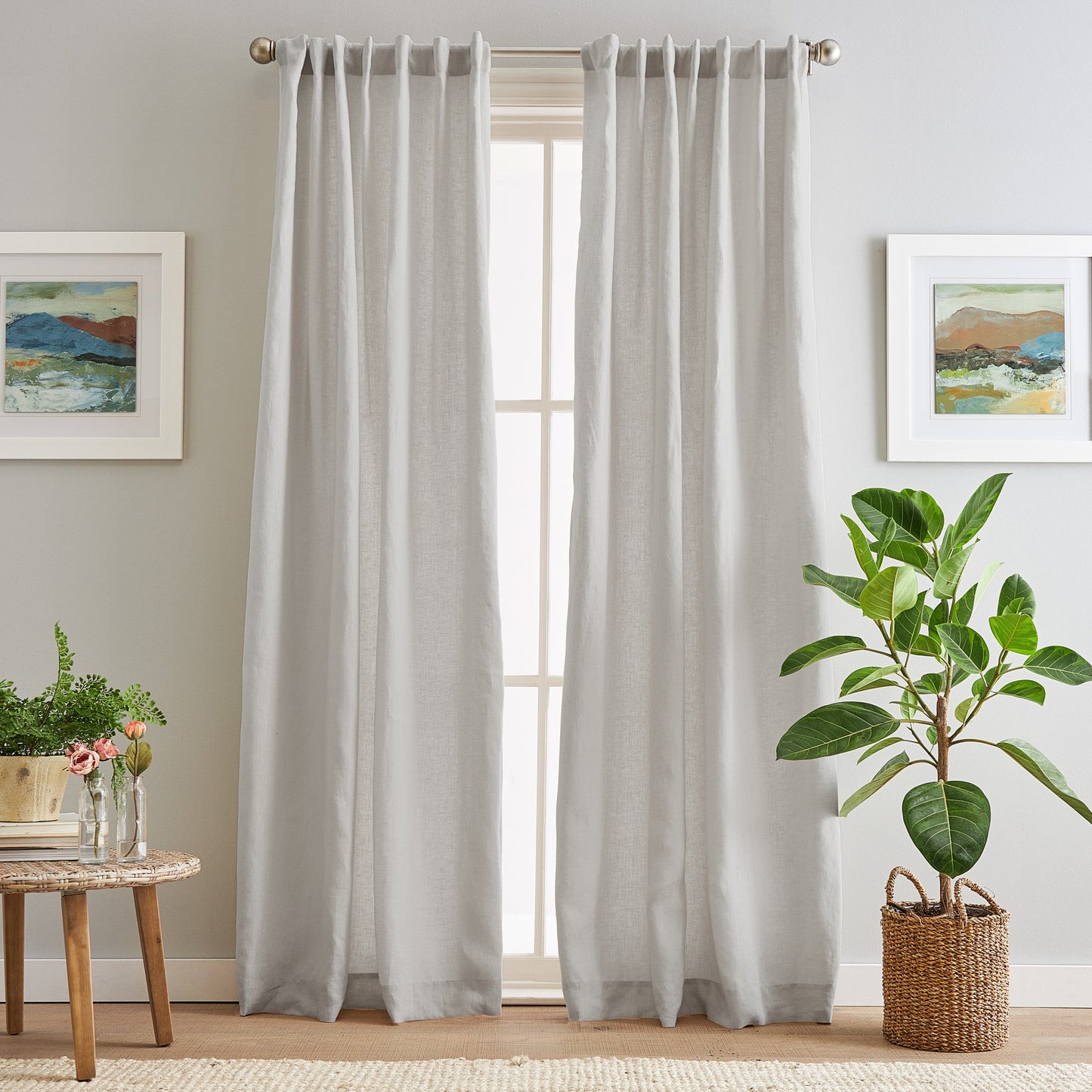 Peri Home 100% Leinenvorhang-Paar