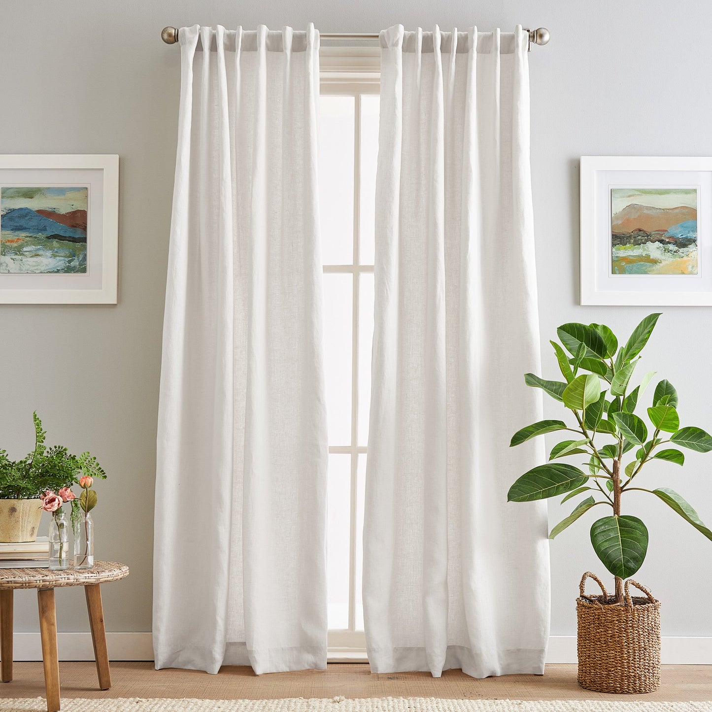 Peri Home 100% Leinenvorhang-Paar