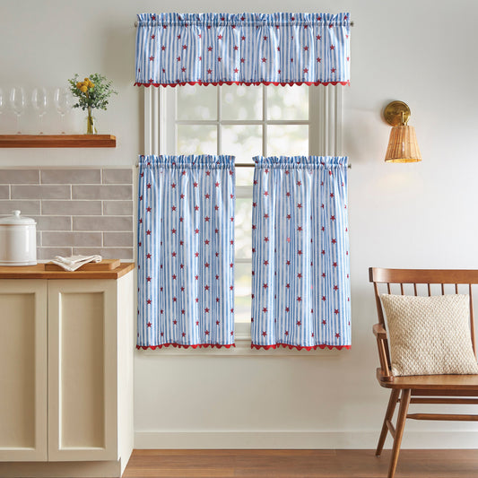 Curtainworks Stars and Stripes 3-Piece Tier und Valance Set