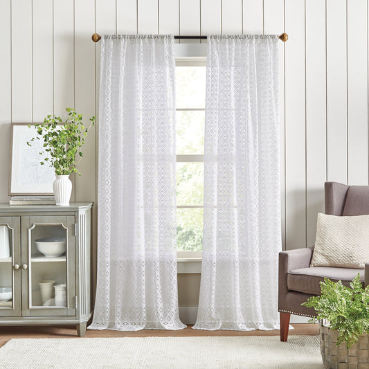 Martha Stewart Canterbury Lace Curtain Panel Paar