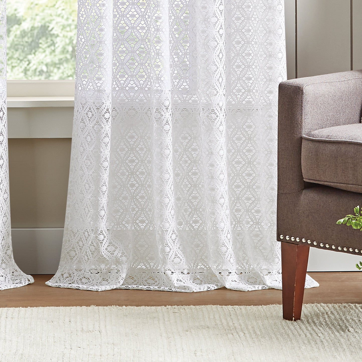 Martha Stewart Canterbury Lace Curtain Panel Paar