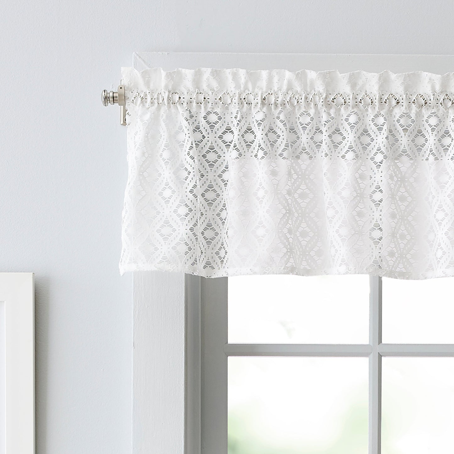 Martha Stewart Canterbury Lace Valance und Tiers 3-teiliges Set