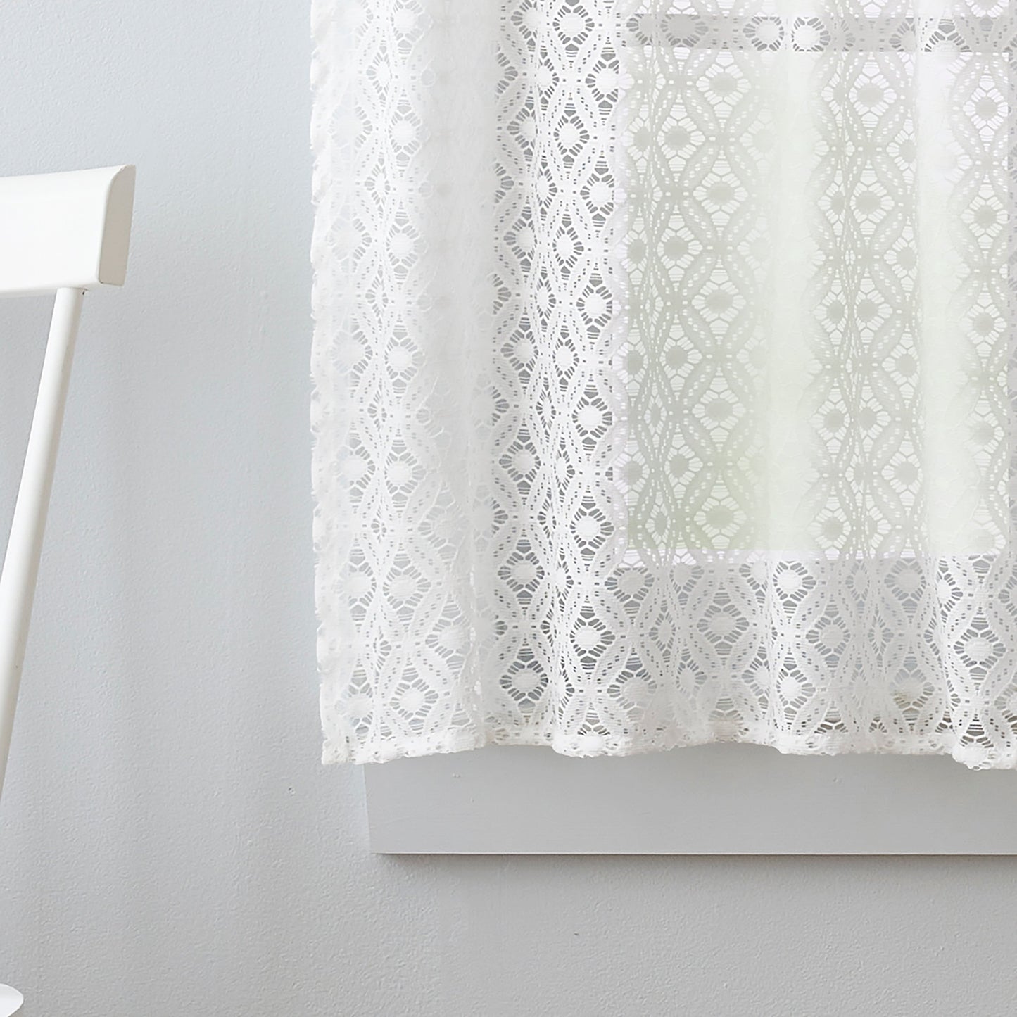 Martha Stewart Canterbury Lace Valance und Tiers 3-teiliges Set