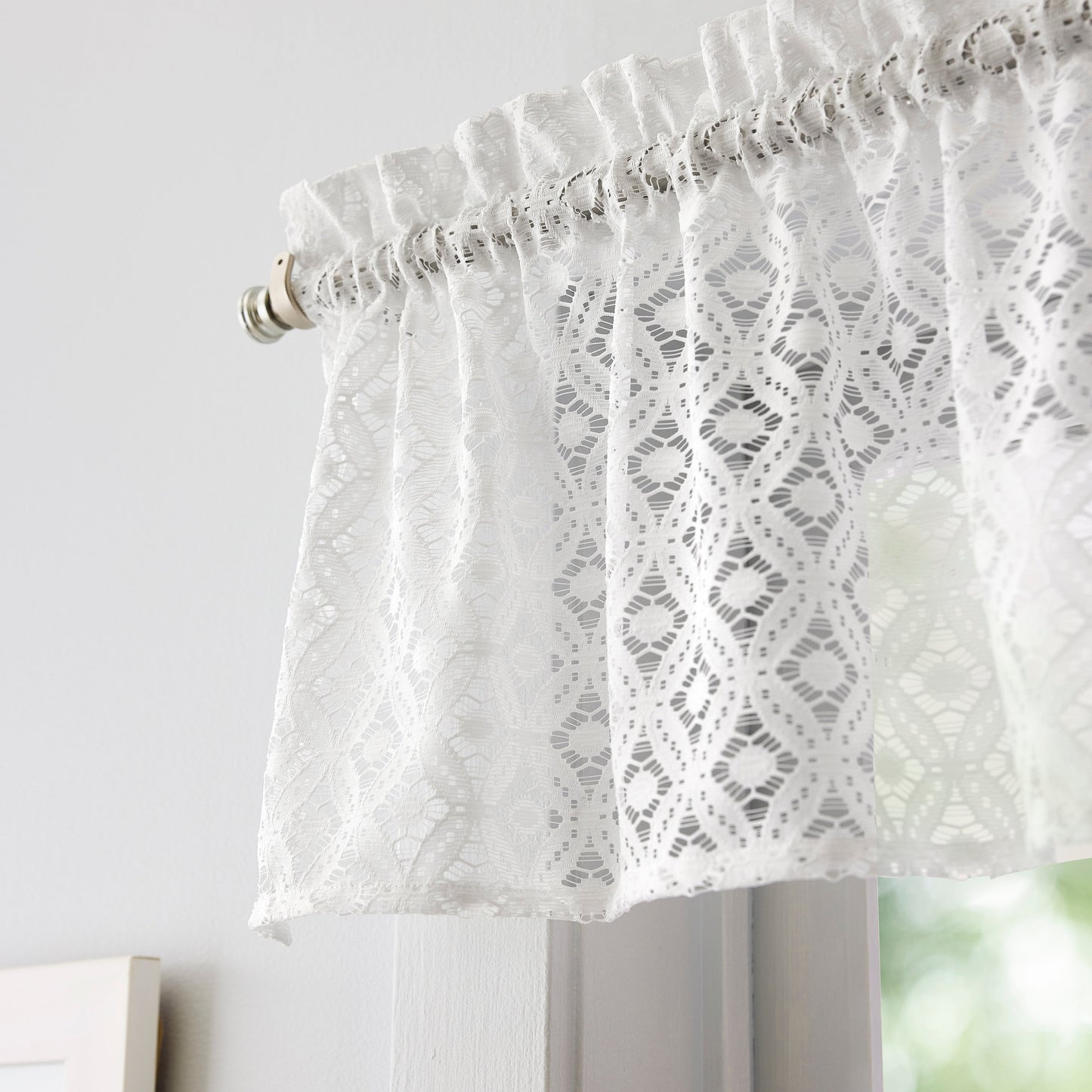 Martha Stewart Canterbury Lace Valance und Tiers 3-teiliges Set