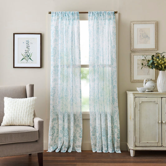 Martha Stewart ätzte Floral Curtain Panel Paar