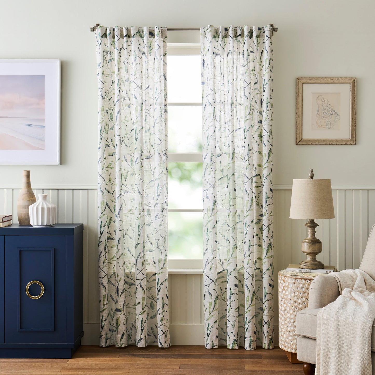 Martha Stewart Vernon Curtain Panel Paar
