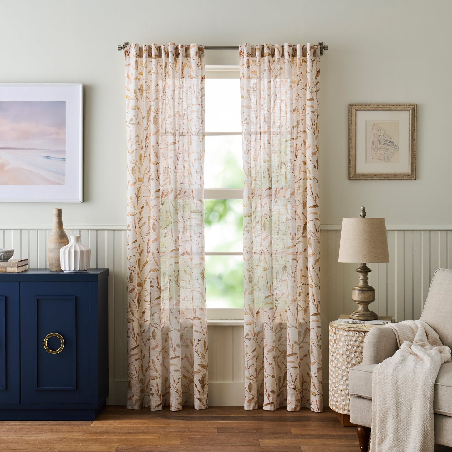 Martha Stewart Vernon Curtain Panel Paar