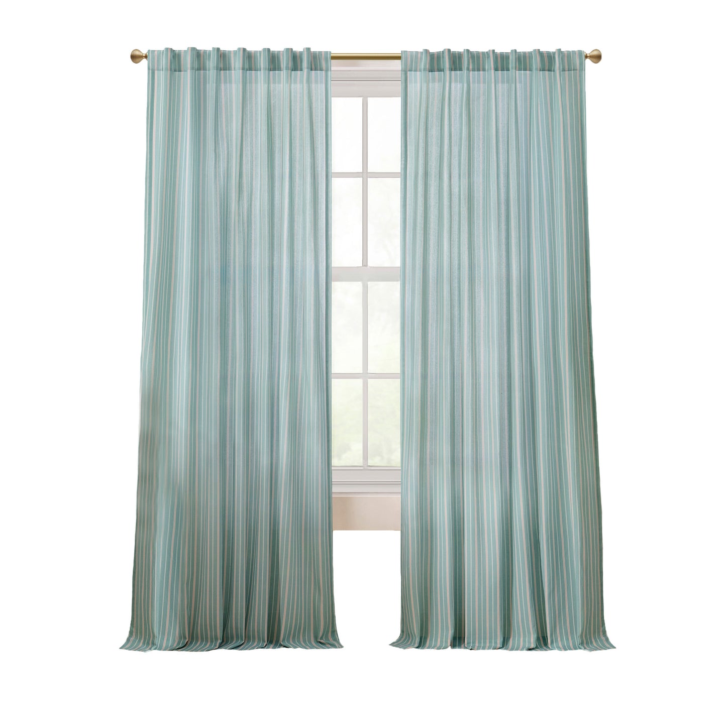 Peri Home Marina Stripe Vorhang Panel Paar und Tote Bag Set