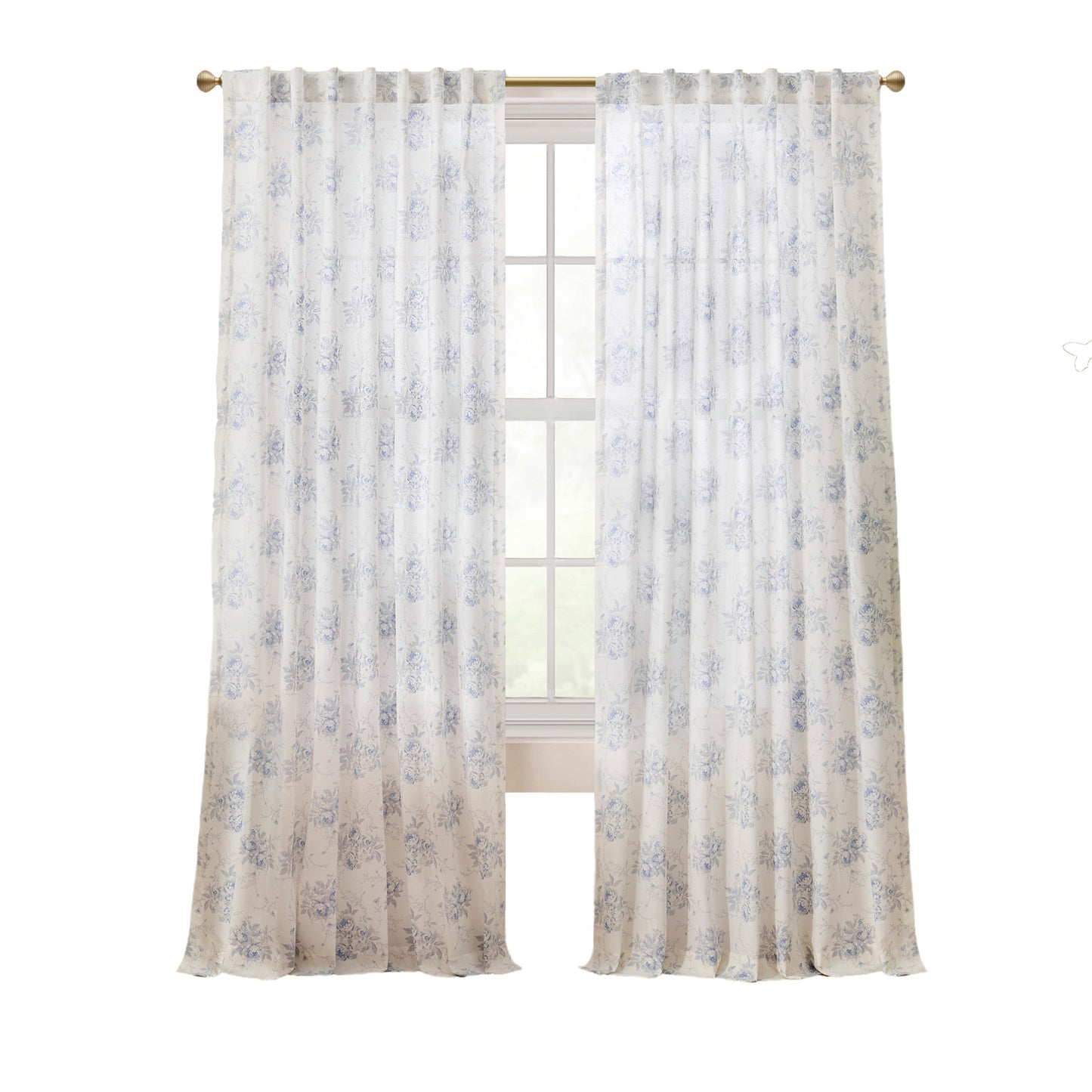 Peri Home Erbstück Rose Curtain Panel Paar und Tote Bag Set