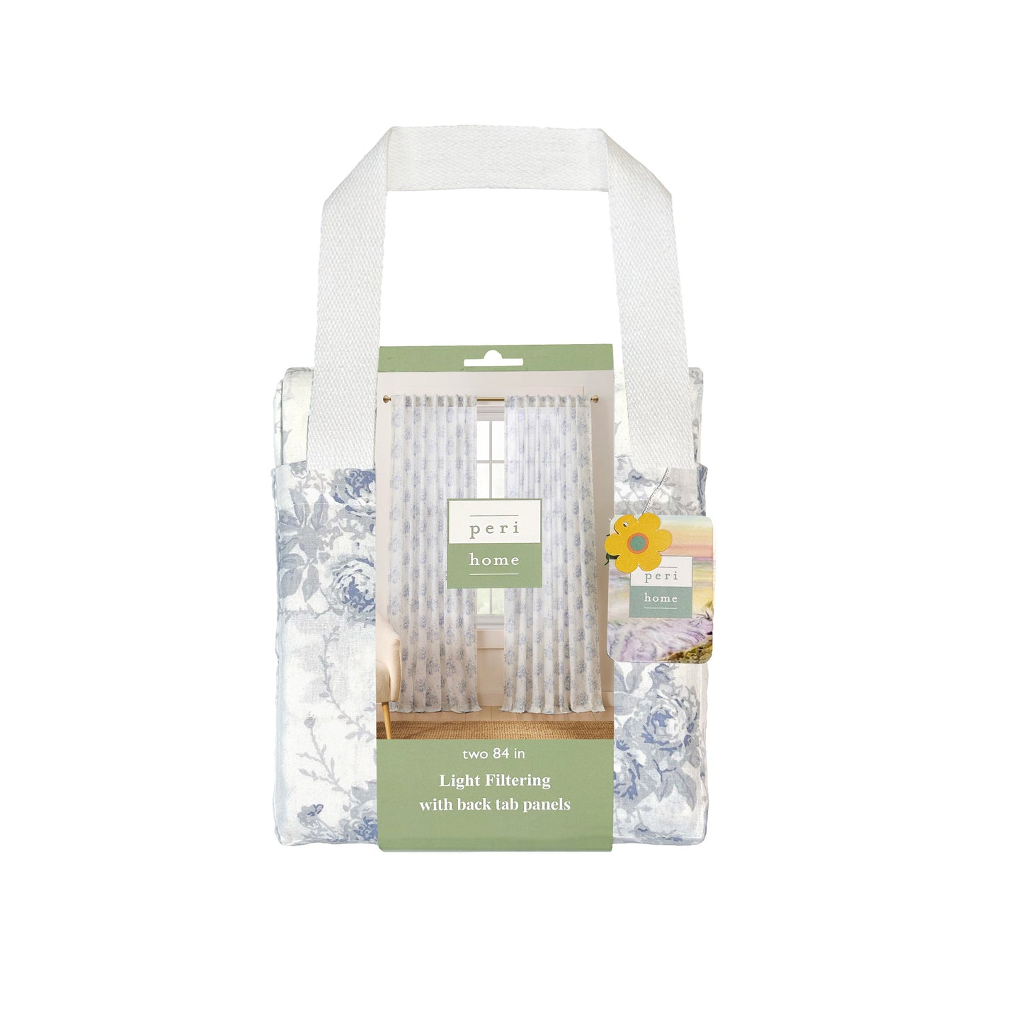 Peri Home Erbstück Rose Curtain Panel Paar und Tote Bag Set