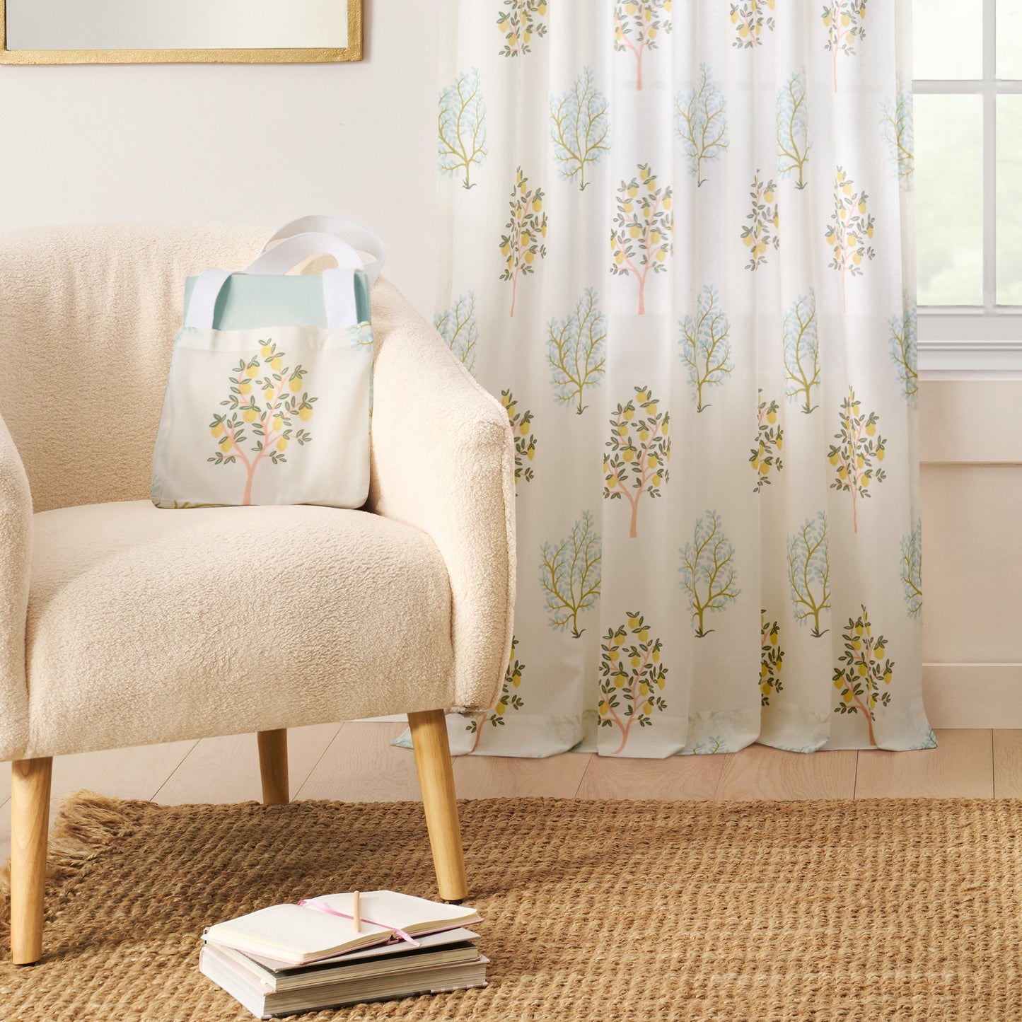Peri Home Trees Vorhang Panel Paar und Tote Bag Set