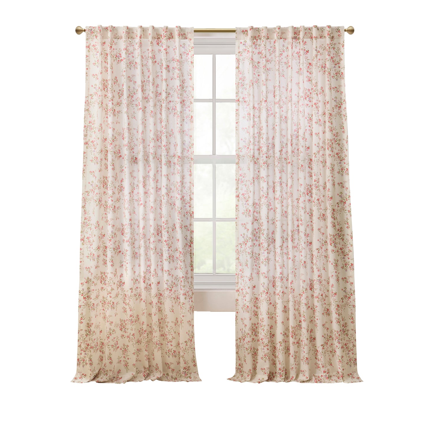 Peri Home Konfetti Floral Curtain Panel Paar und Tote Bag Set