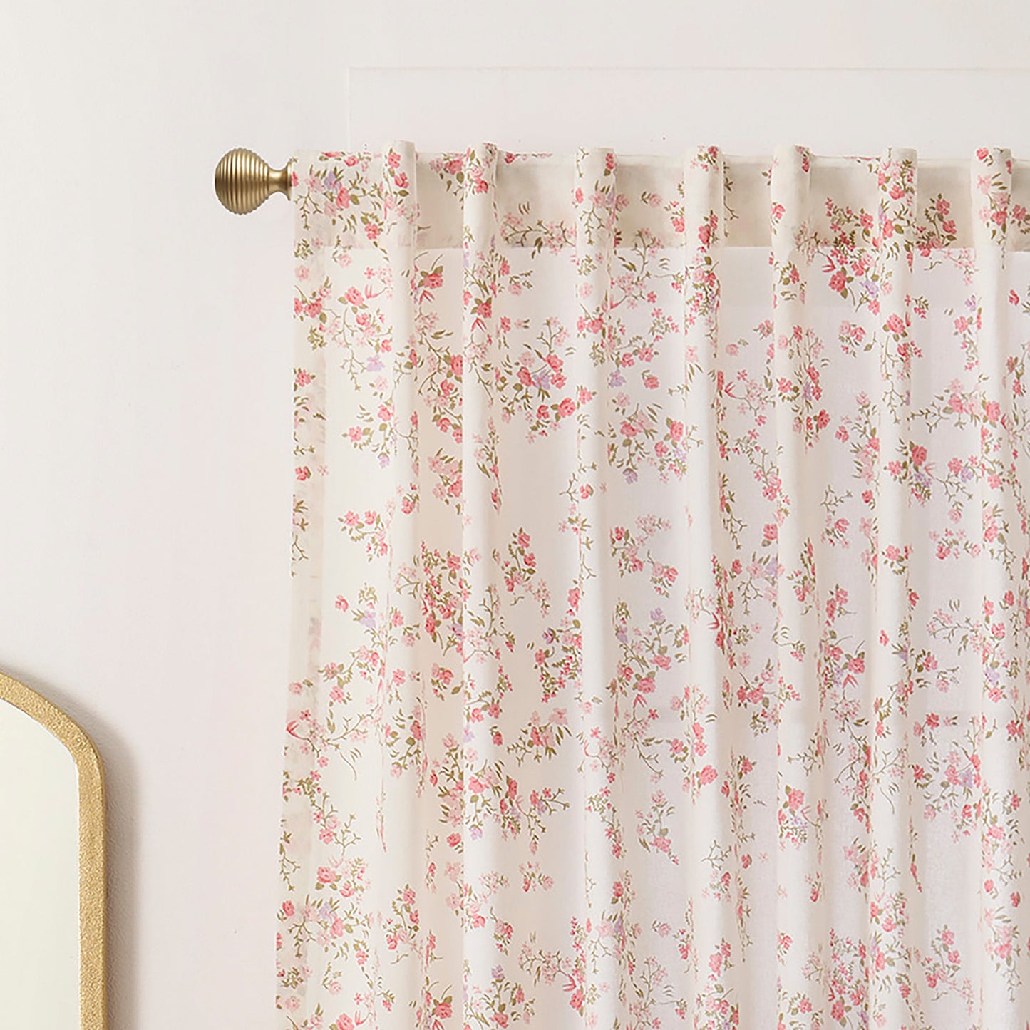 Peri Home Konfetti Floral Curtain Panel Paar und Tote Bag Set