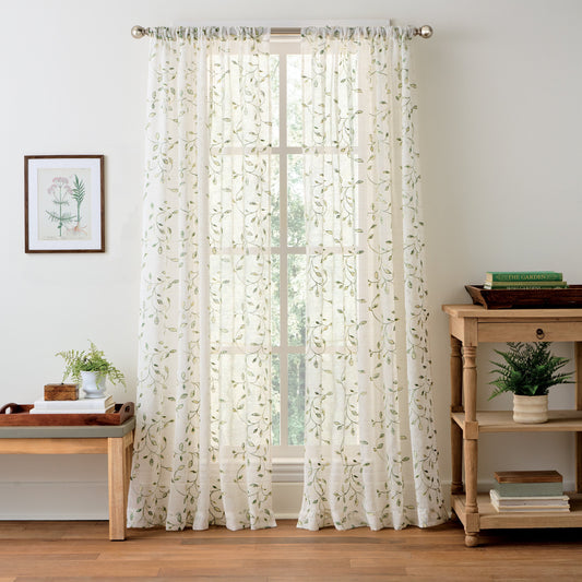 Martha Stewart Durham Stickerei Vorhang Panel Set
