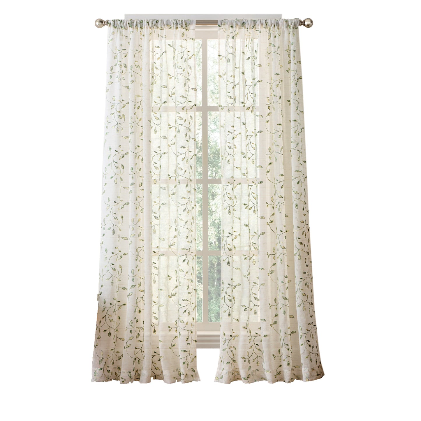 Martha Stewart Durham Stickerei Vorhang Panel Set
