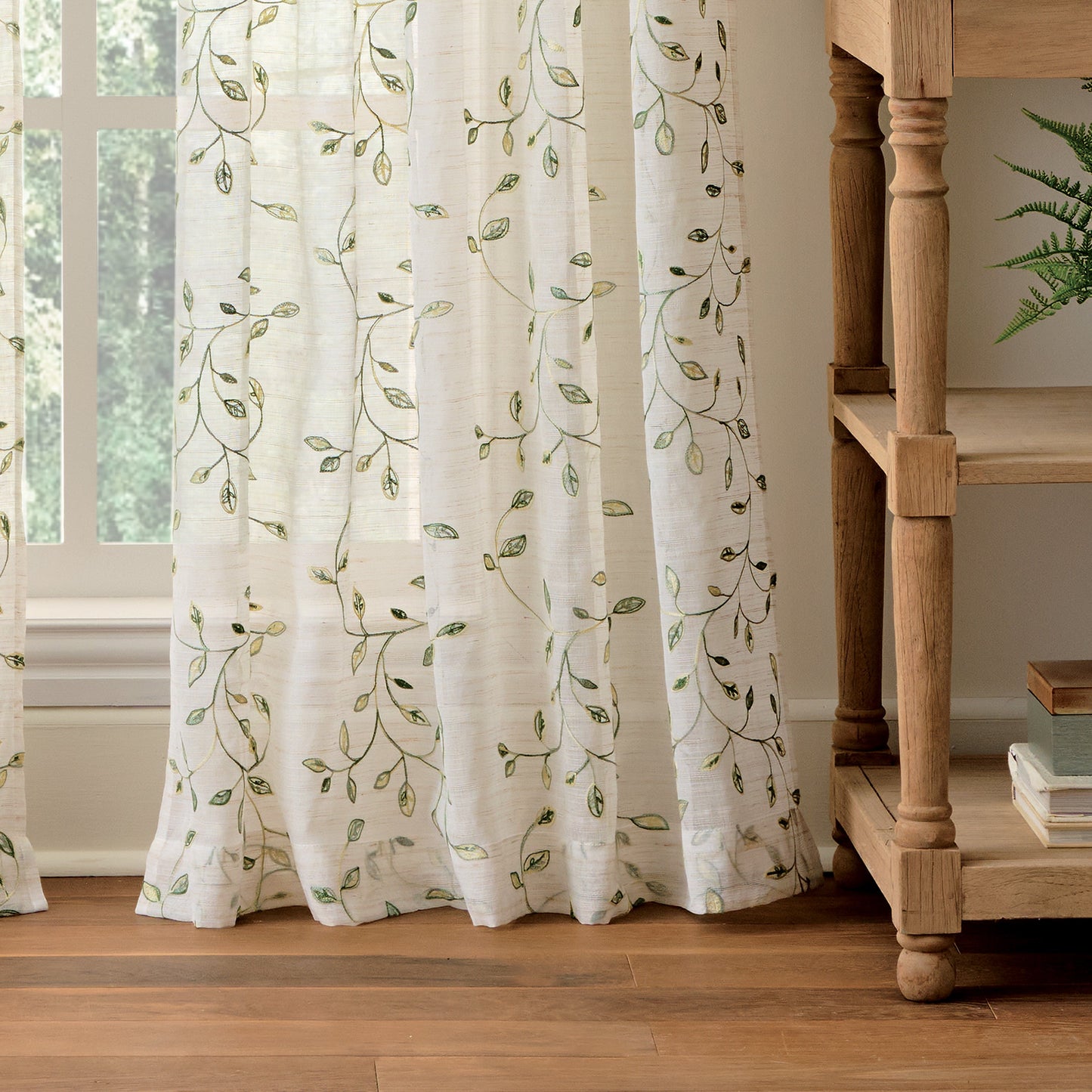 Martha Stewart Durham Stickerei Vorhang Panel Set