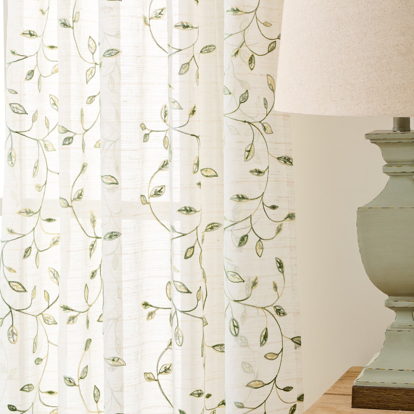 Martha Stewart Durham Stickerei Vorhang Panel Set