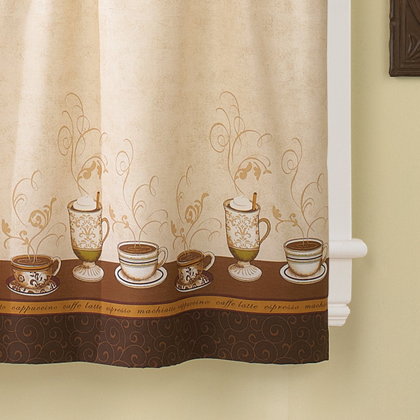 Curtainworks Cafe au Lait Valance & Tier 3pc Set