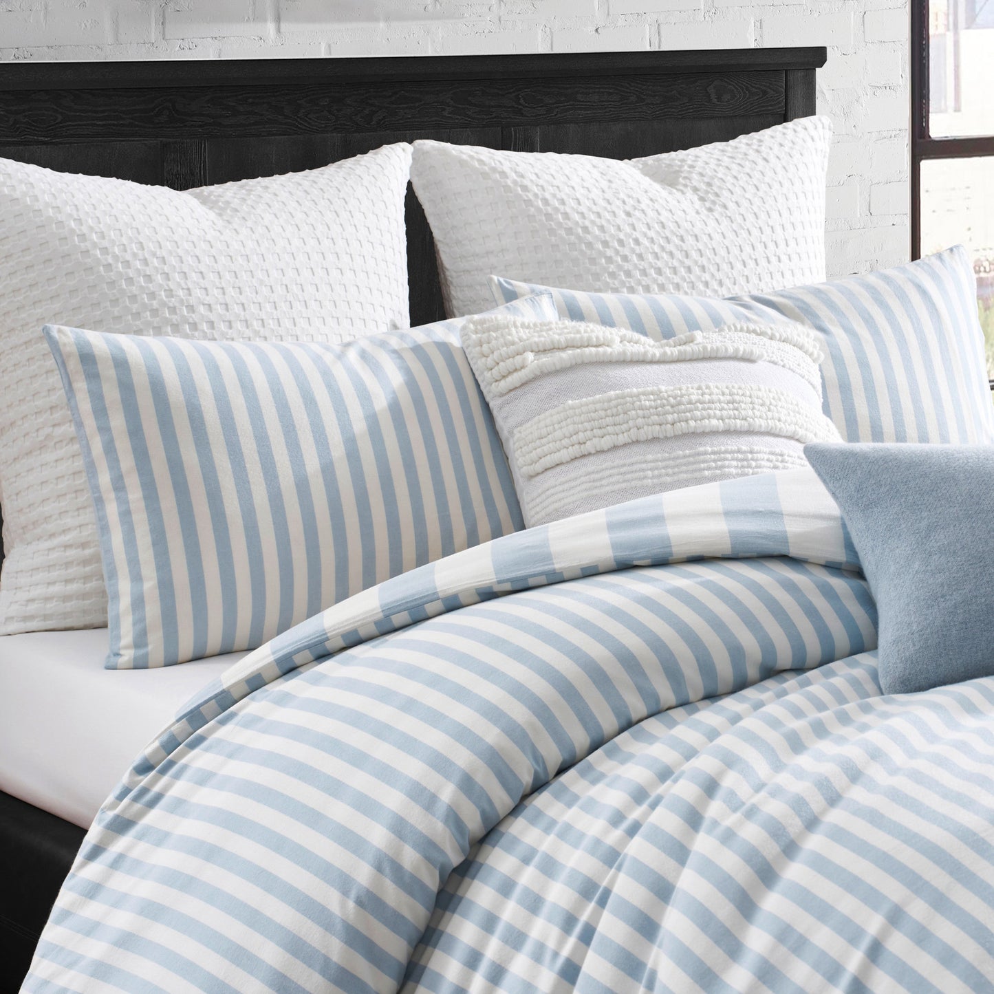 DKNY Reversible Strip Vintage Washed Cotton Comforter Set