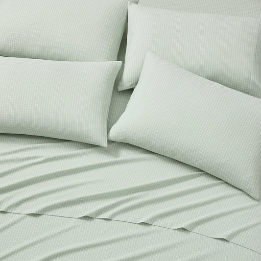 DKNY Heather-Hue Windowpane 6-Piece Sheet