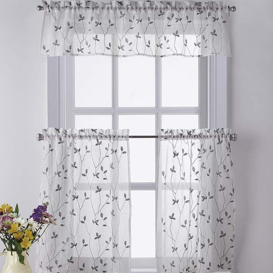 Vorhangwerke Botanische Stickerei Tier & Valance Separates