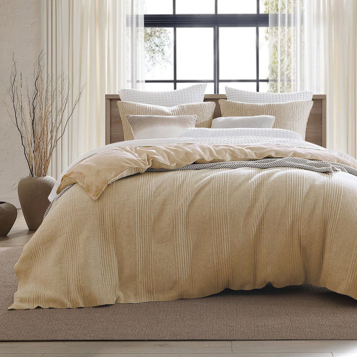 DKNY Reines Ribbed Jersey Comforter Set