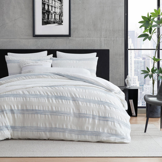 DKNY Waffelstreifen Jacquard Comforter Set
