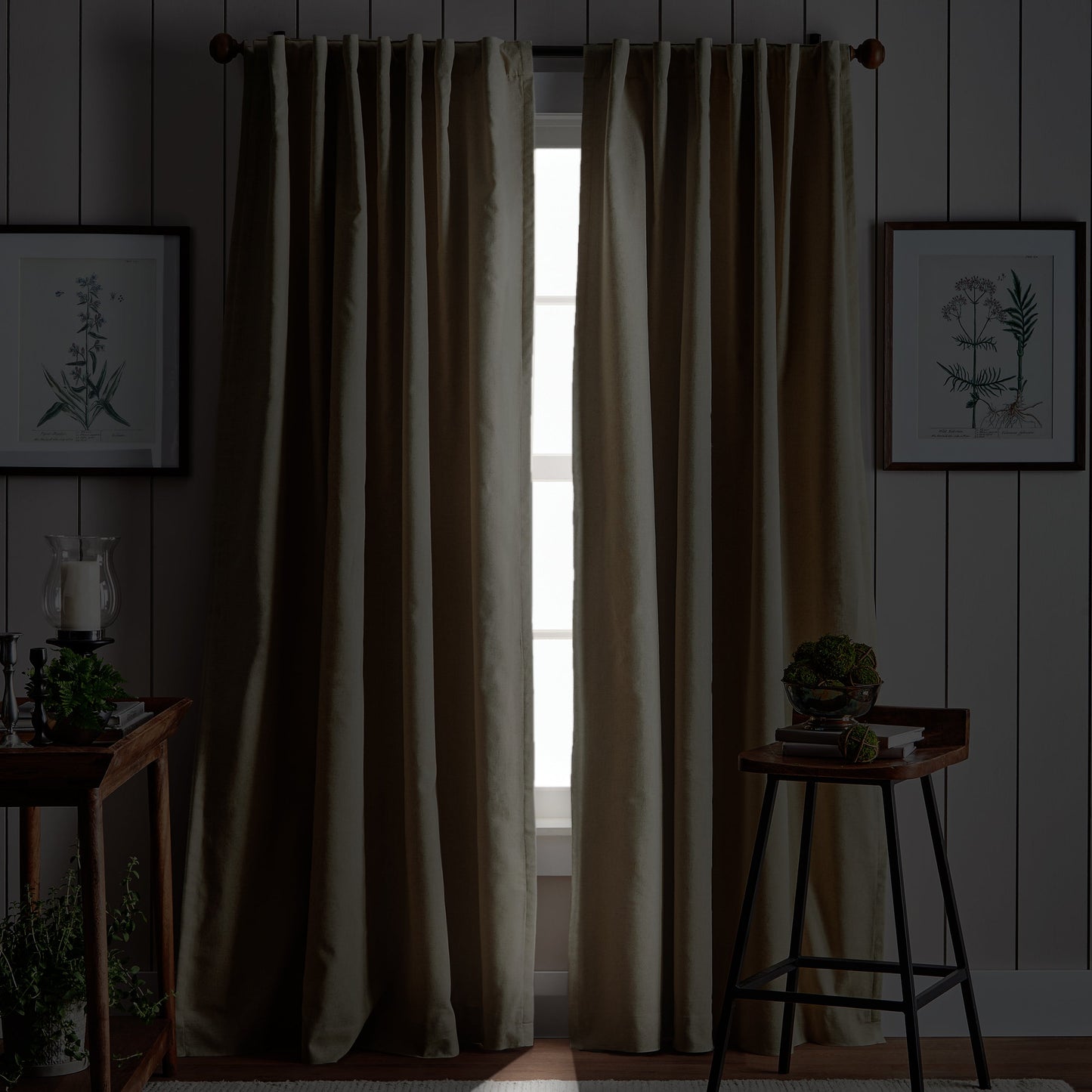 Martha Stewart Lido Linen Blackout Curtain Panel Paar