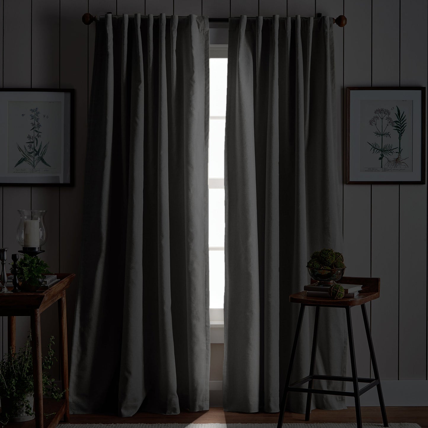 Martha Stewart Lido Linen Blackout Curtain Panel Paar