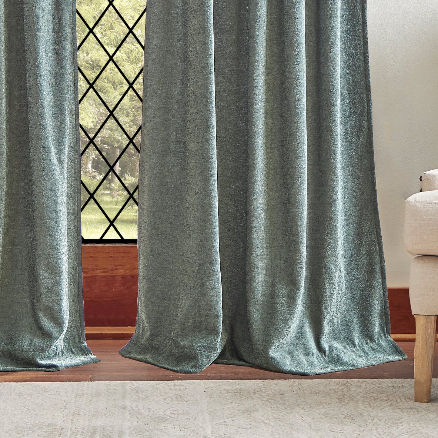 Martha Stewart Naples Chenille Curtain Panel Paar