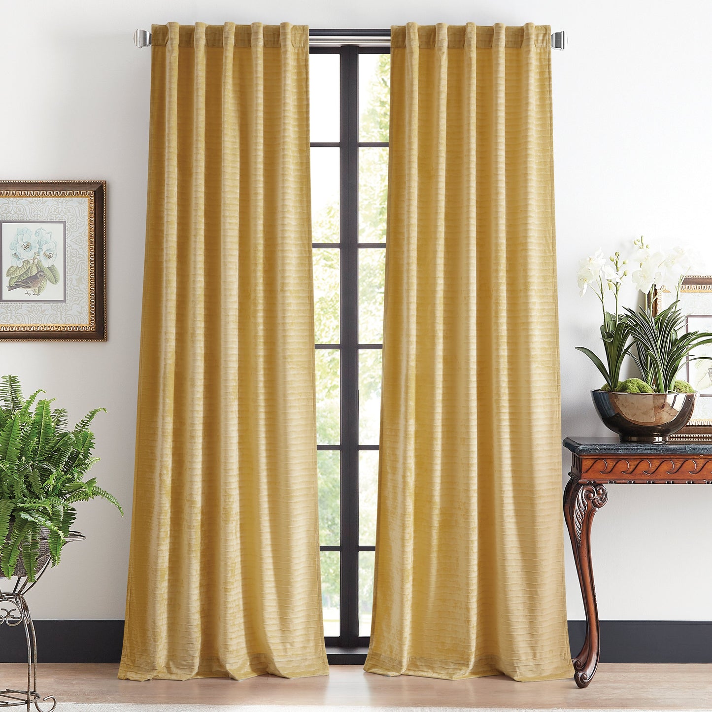 Martha Stewart Wave Prägte Vorhang-Panel-Paar