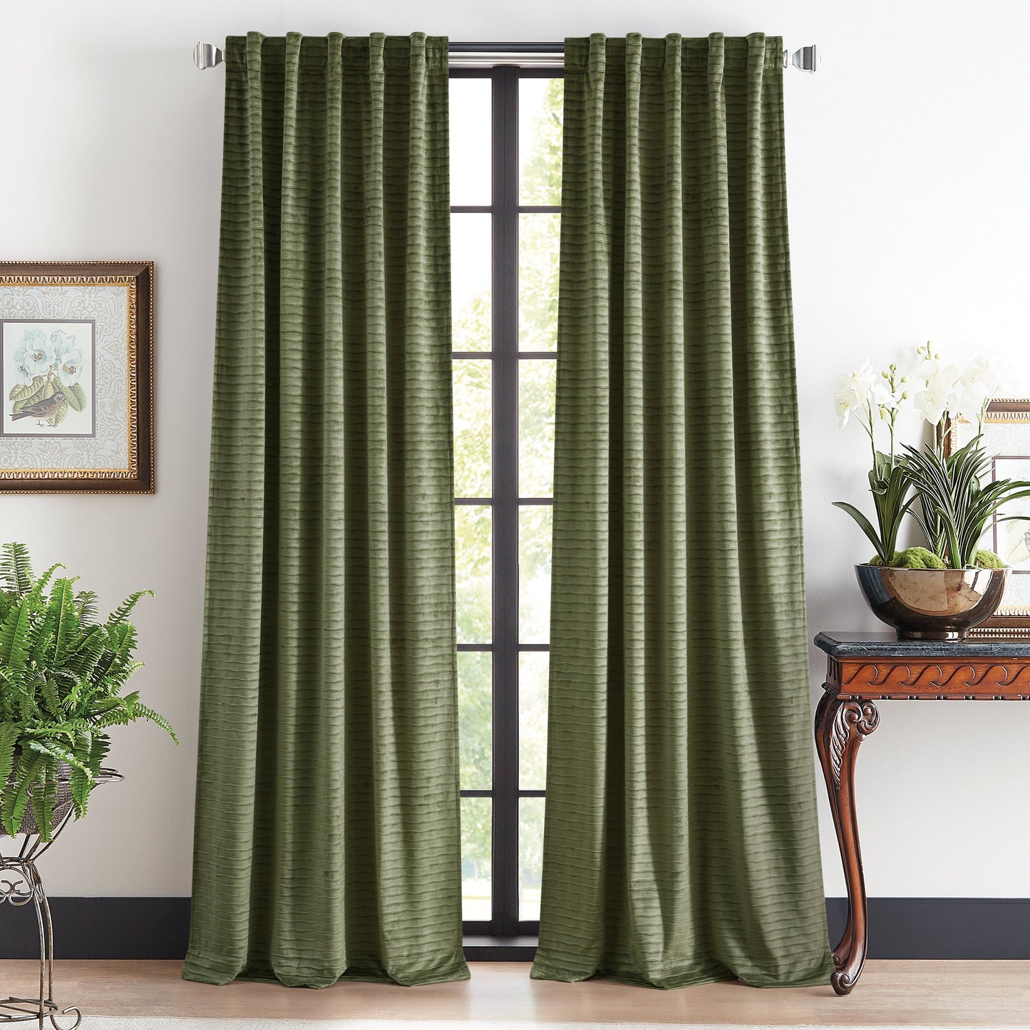 Martha Stewart Wave Prägte Vorhang-Panel-Paar