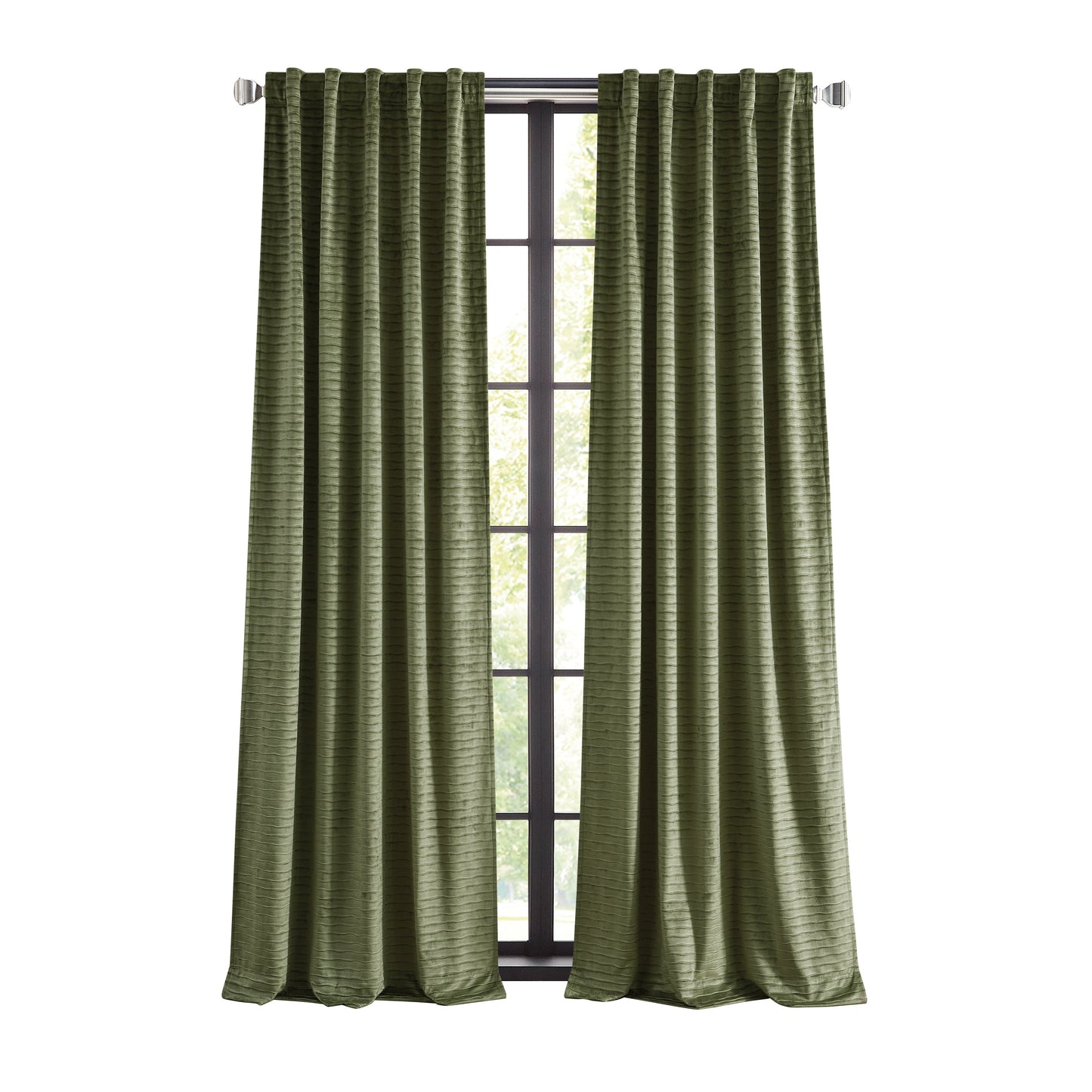 Martha Stewart Wave Prägte Vorhang-Panel-Paar